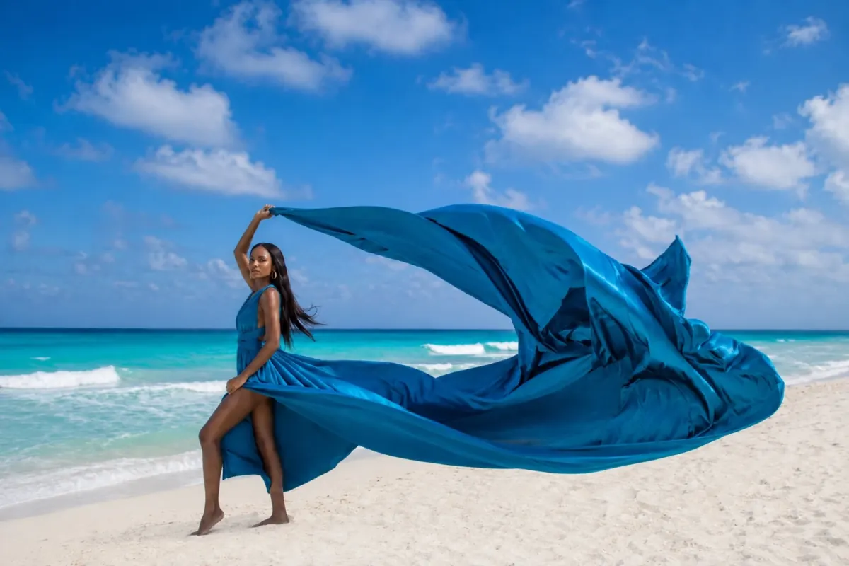 Flying dress photoshoot at Live Aqua Cancun in Cancun by Pro Art Photographers
