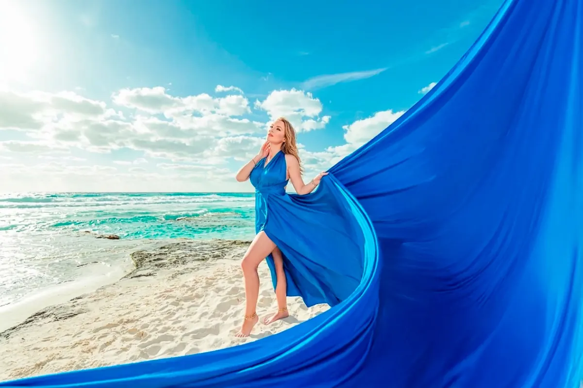 Le guide ultime pour réserver votre séance Flying Dress à Cancún - Pro Art Photographers