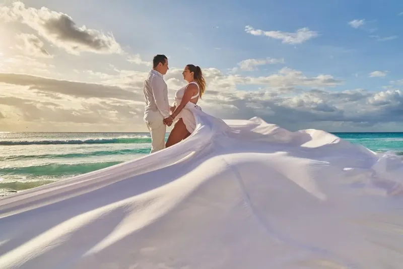 White Flying Dress Photoshoot Cancun — Pro Art Photographers