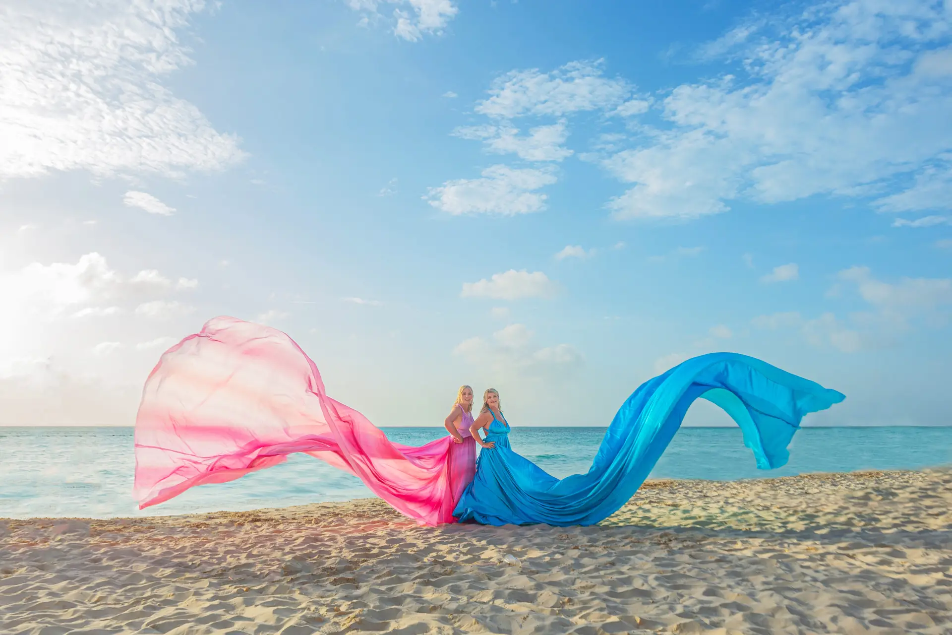 A Flying Dress Photoshoot in Isla Mujeres for Honeymoons and Anniversaries - Pro Art Photographers