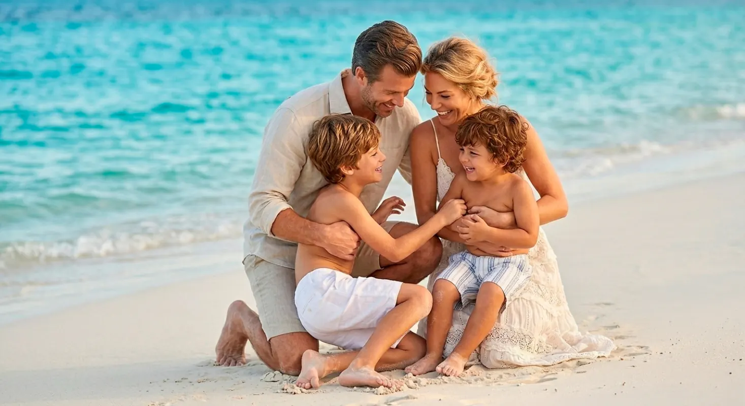 Séance photo de famille avec un photographe professionnel à Cancún — Pro Art Photographers