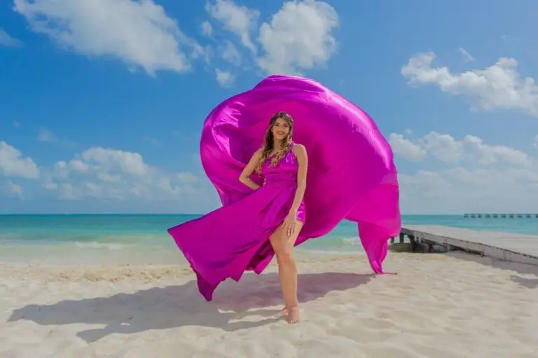 Flying Dress Photoshoot Cancun Cute