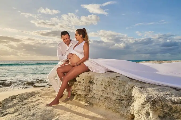 Flying Dress Photoshoot Cancun White Pregnancy