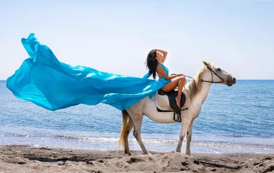 Horse Flying Dress Photoshoot Cancun
