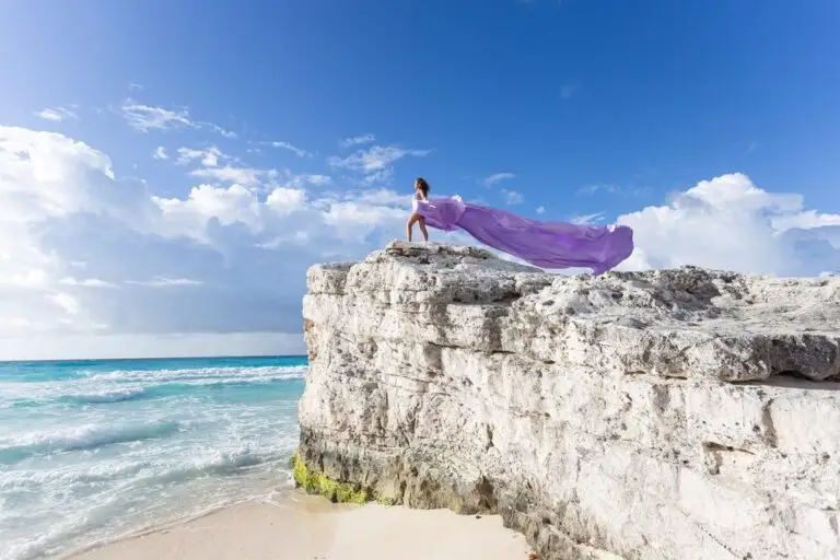 Flying Dress Photoshoot Cancun purple